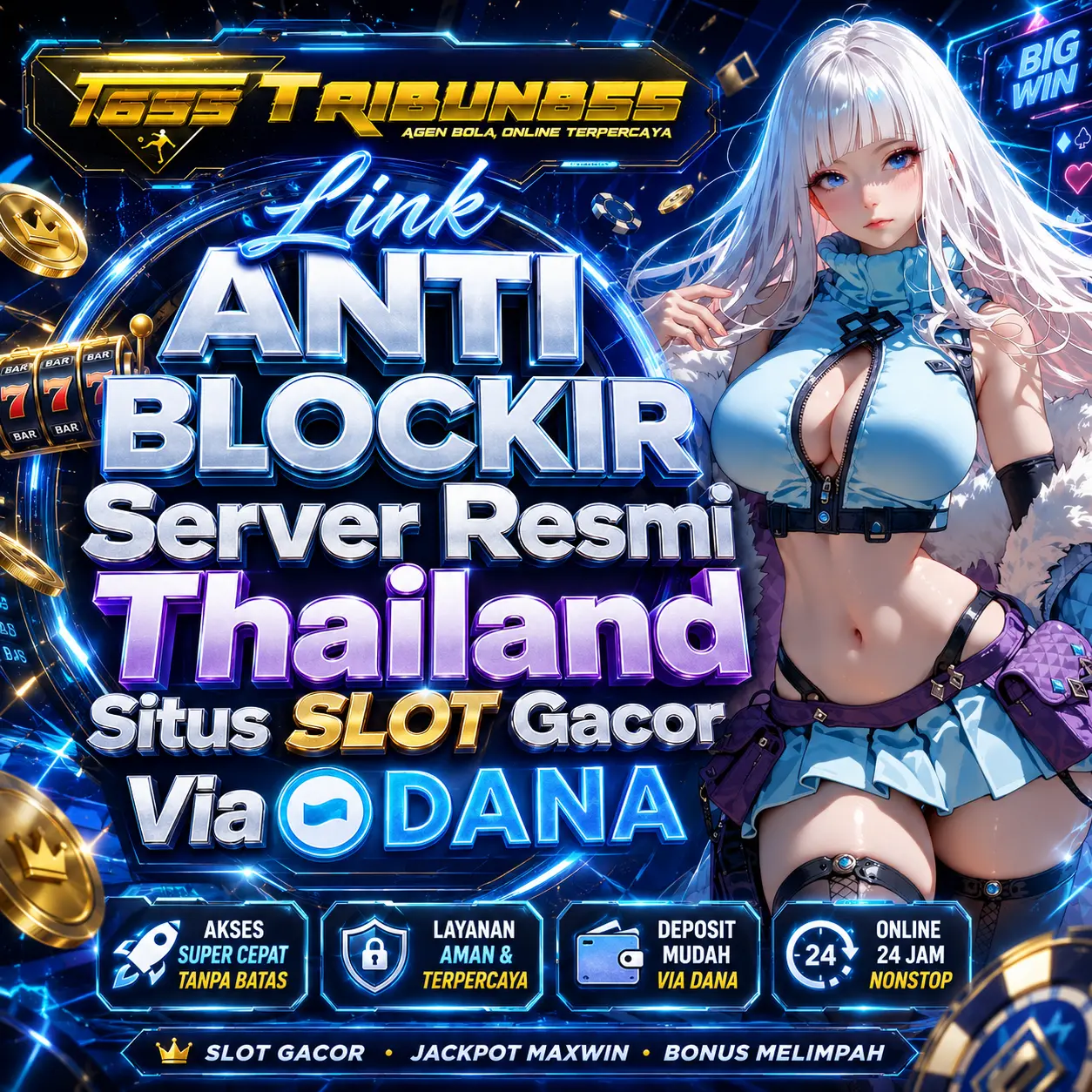 TRIBUN855 🏅 Link ANTI BLOCKIR Server Resmi Thailand Situs SLOT Gacor Via DANA